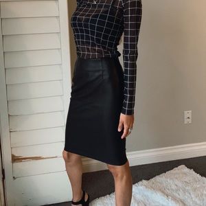 Vegan leather Pencil Skirt